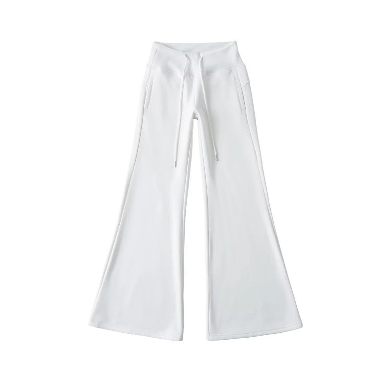 Women's Fleece-lined Thick Flared Casual Mopping Waist Pants