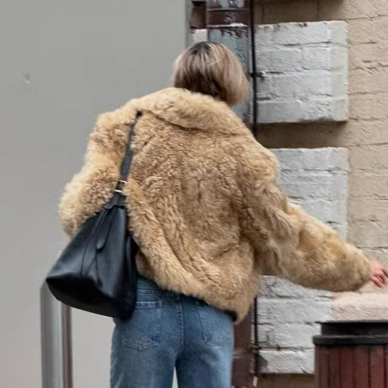 Women's Versatile Cool Fur Integrated Curly Coats