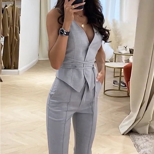 Women's Summer Temperament Sexy Skinny Two-piece Set Fashion Casual Suit
