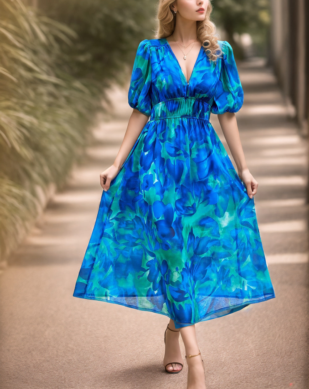 Classy Stylish Casual Summer Temperament Print Dress