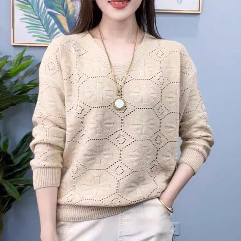 Women's Spring Thin Hollow Out Pullover Women's Sweater