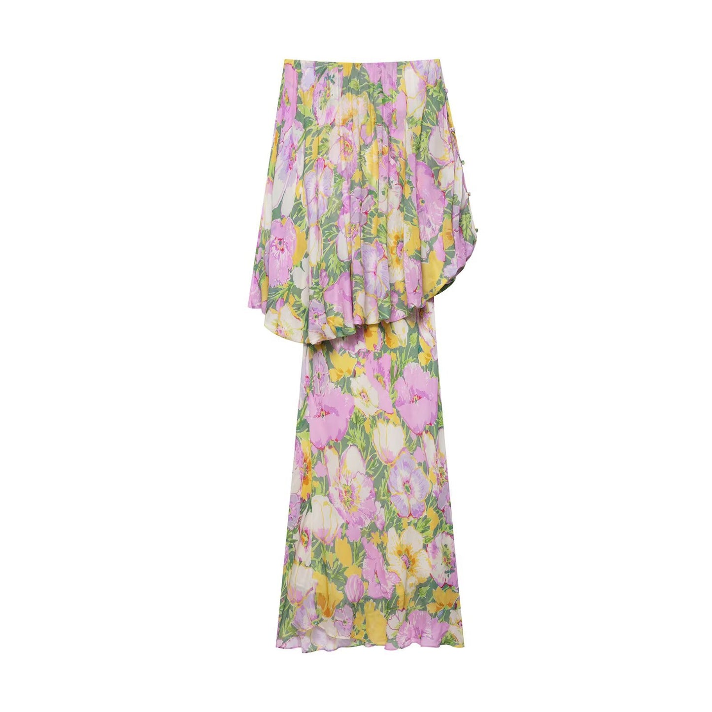 Summer Fashion Temperament Irregular Flower Print Dresses
