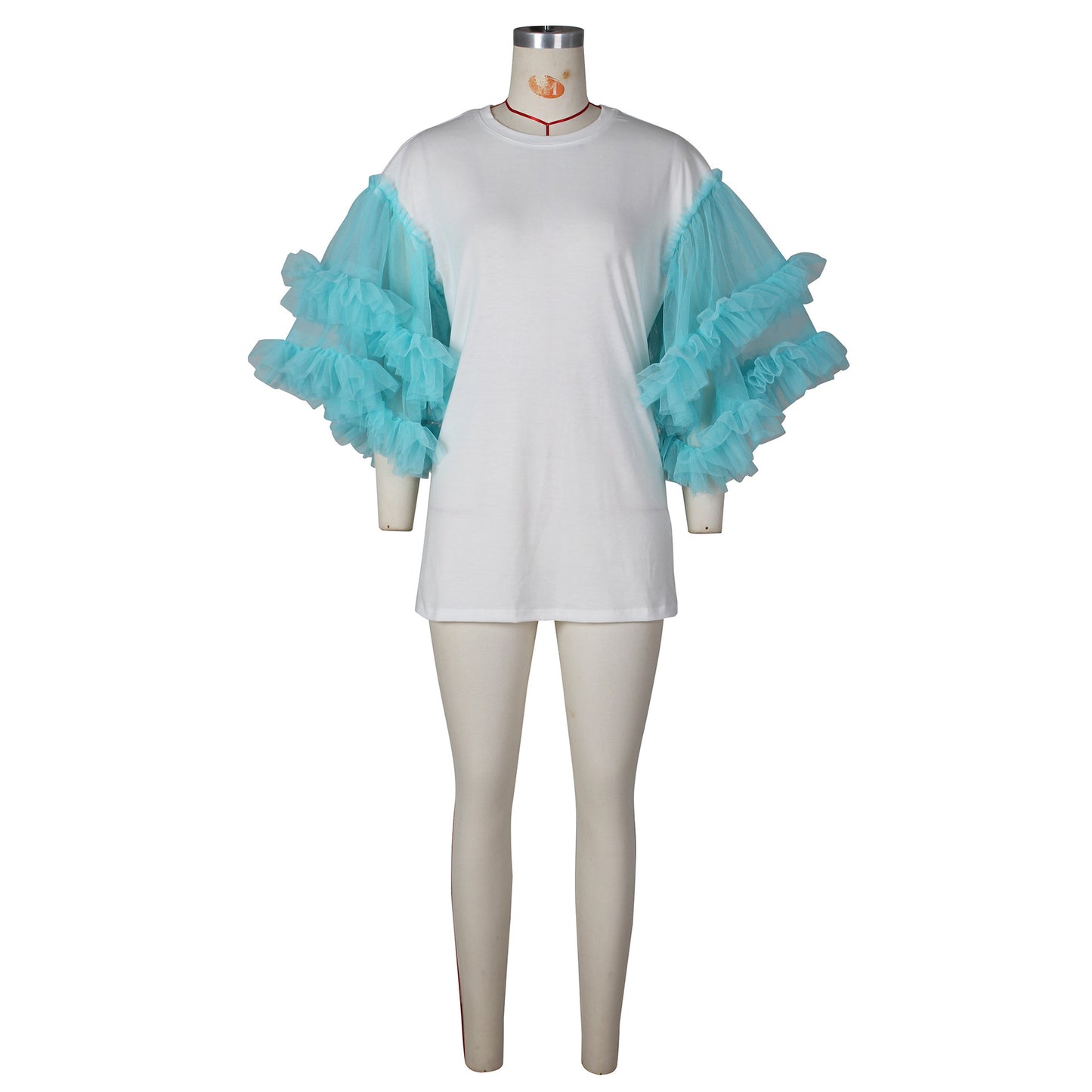 Women's Summer Fashion Casual Loose Stitching Mesh Blouses
