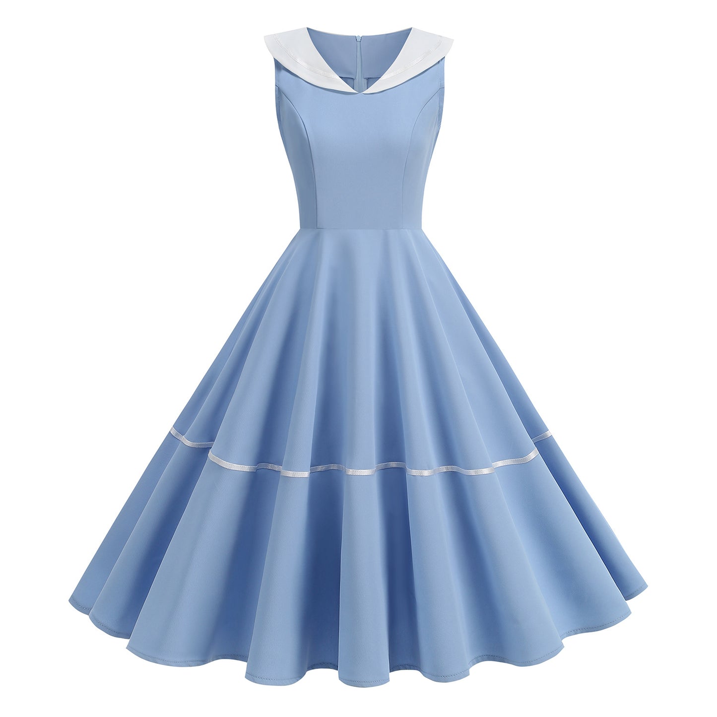 Women's Retro Navy Style Ribbon Hepburn Big Dress