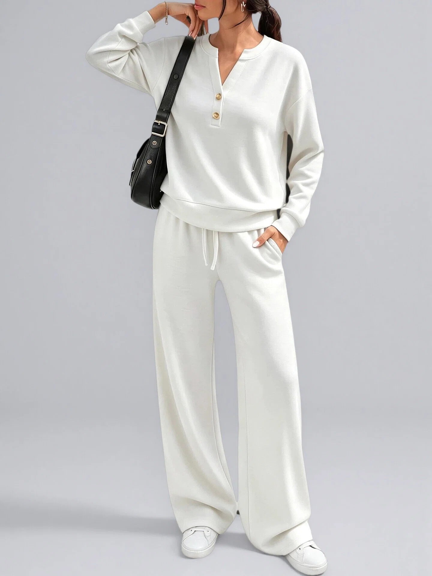 Women's Loose-fitting Long Sleeves Sports Two-piece Fashion Casual Suit