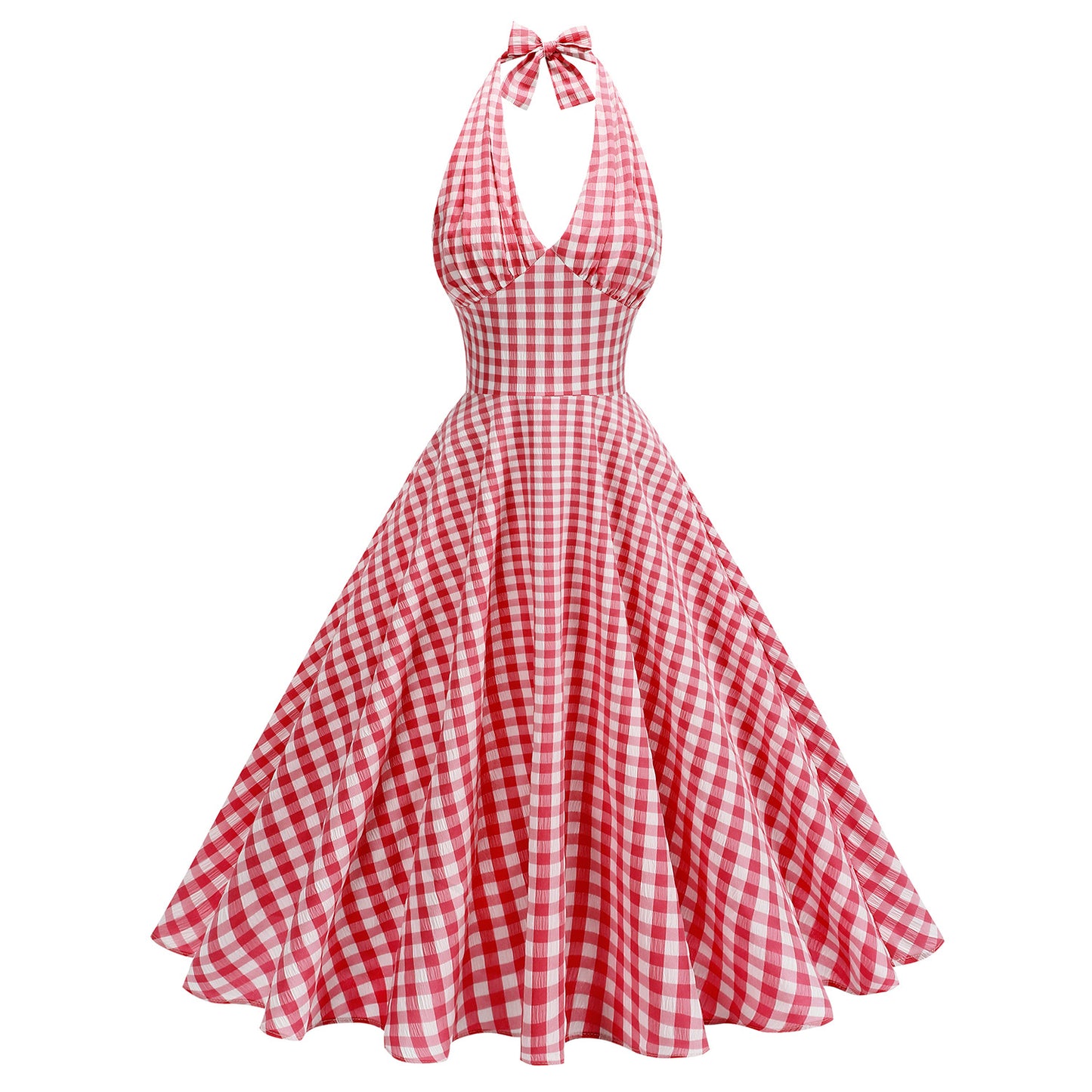 Women's Elastic Hepburn Style High Waist Halter Dresses