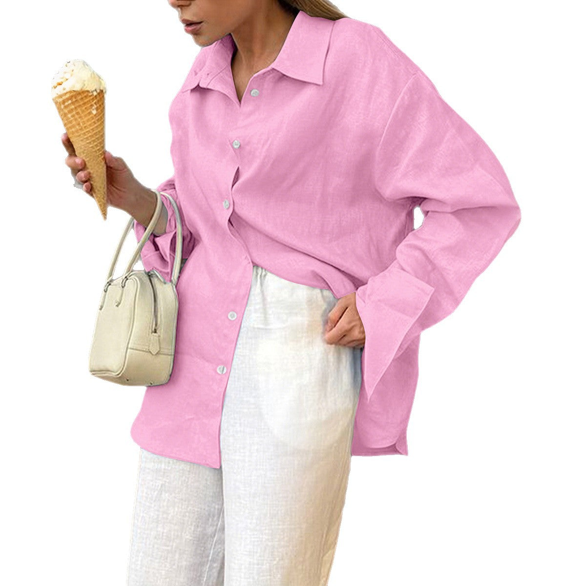 Women's Casual Vacation Solid Color Long Sleeve Blouses