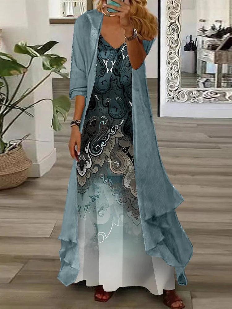 Women's Commute Style Dignified Goddess Idle Digital Dresses