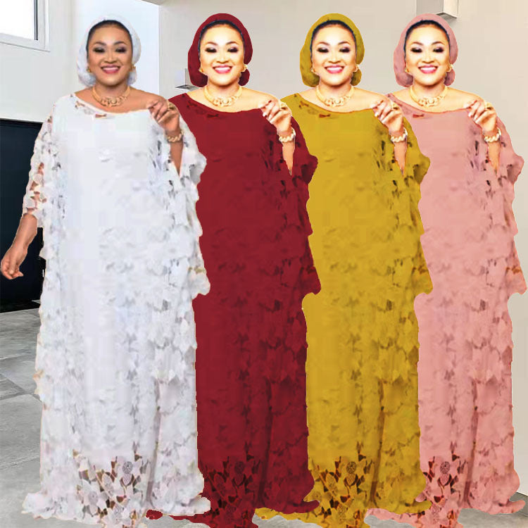 Sleeve Lace Loose Robe African Dress Dresses