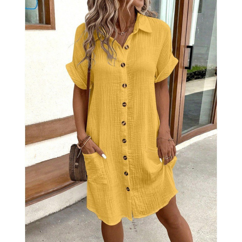 Women's Casual Loose Wear Short-sleeved High-grade Temperament Female Dress