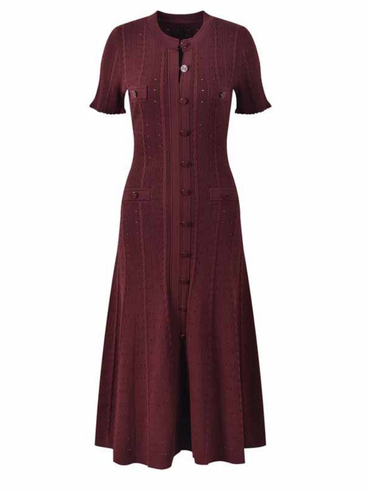 Classic Style Sense Hollow Out Lace Sleeve Dresses