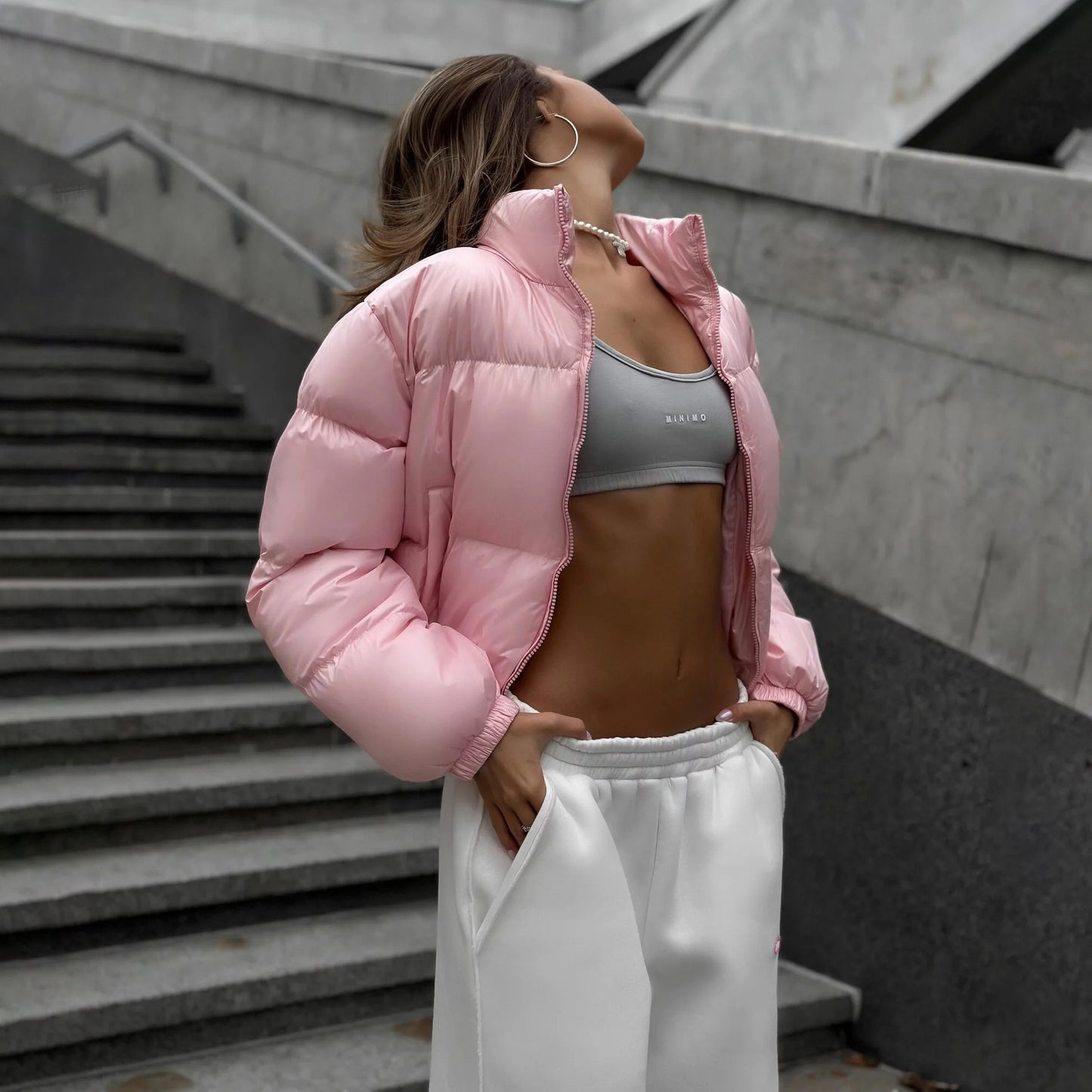 Women's Solid Color Basic For Thickened Warm Quilted Trendy Coats