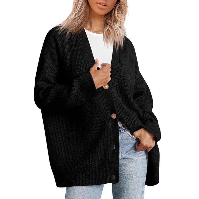 Women's Button Solid Color Long Sleeve Inner Cardigans
