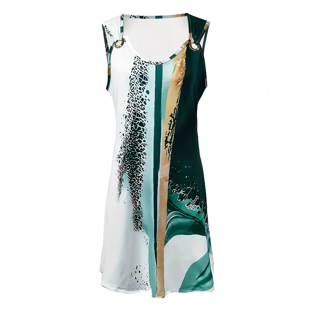 Women's Elegant Sleeveless Eyelet Autumn Holiday Dress