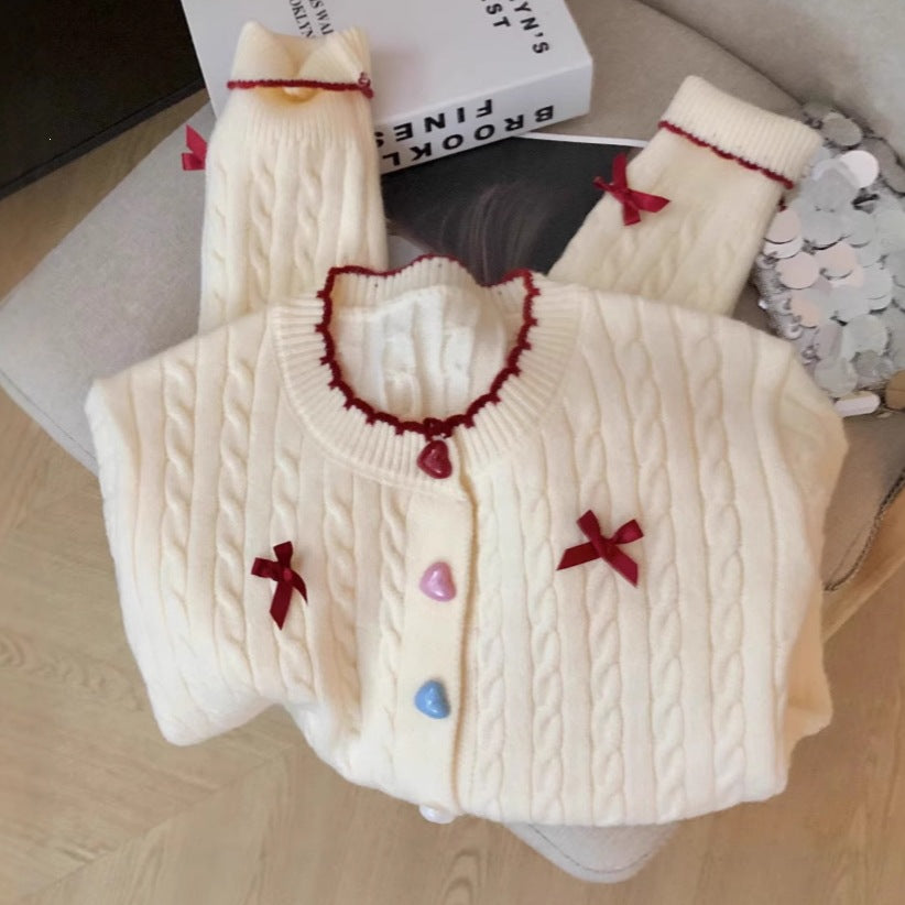 Women's Korean Sweet With Round Heart-shaped Colorful Design Women's Sweater