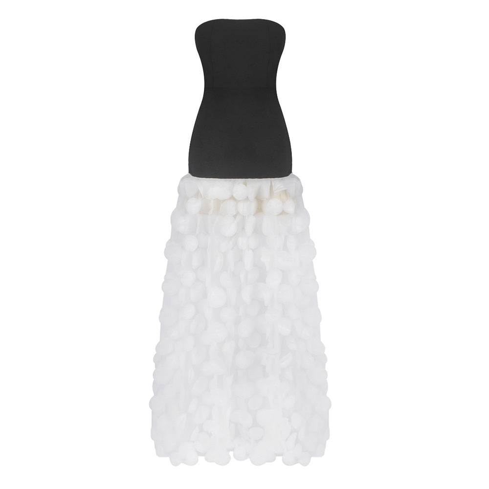 Tube Dress Three-dimensional Flower Pettiskirt Dinner Dresses