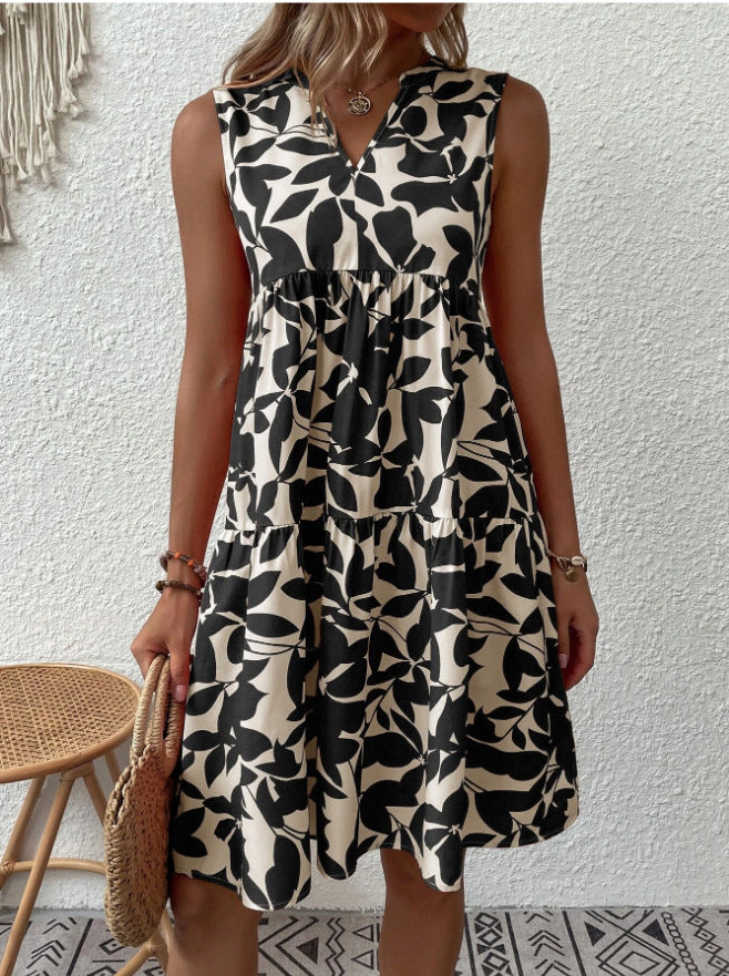 Women's Bohemian Fashion Loose Pleated Print For Dress