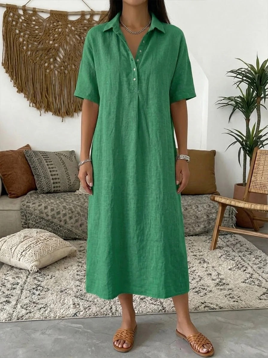 Women's Casual Comfortable Collar Linen Sleeve Shorts
