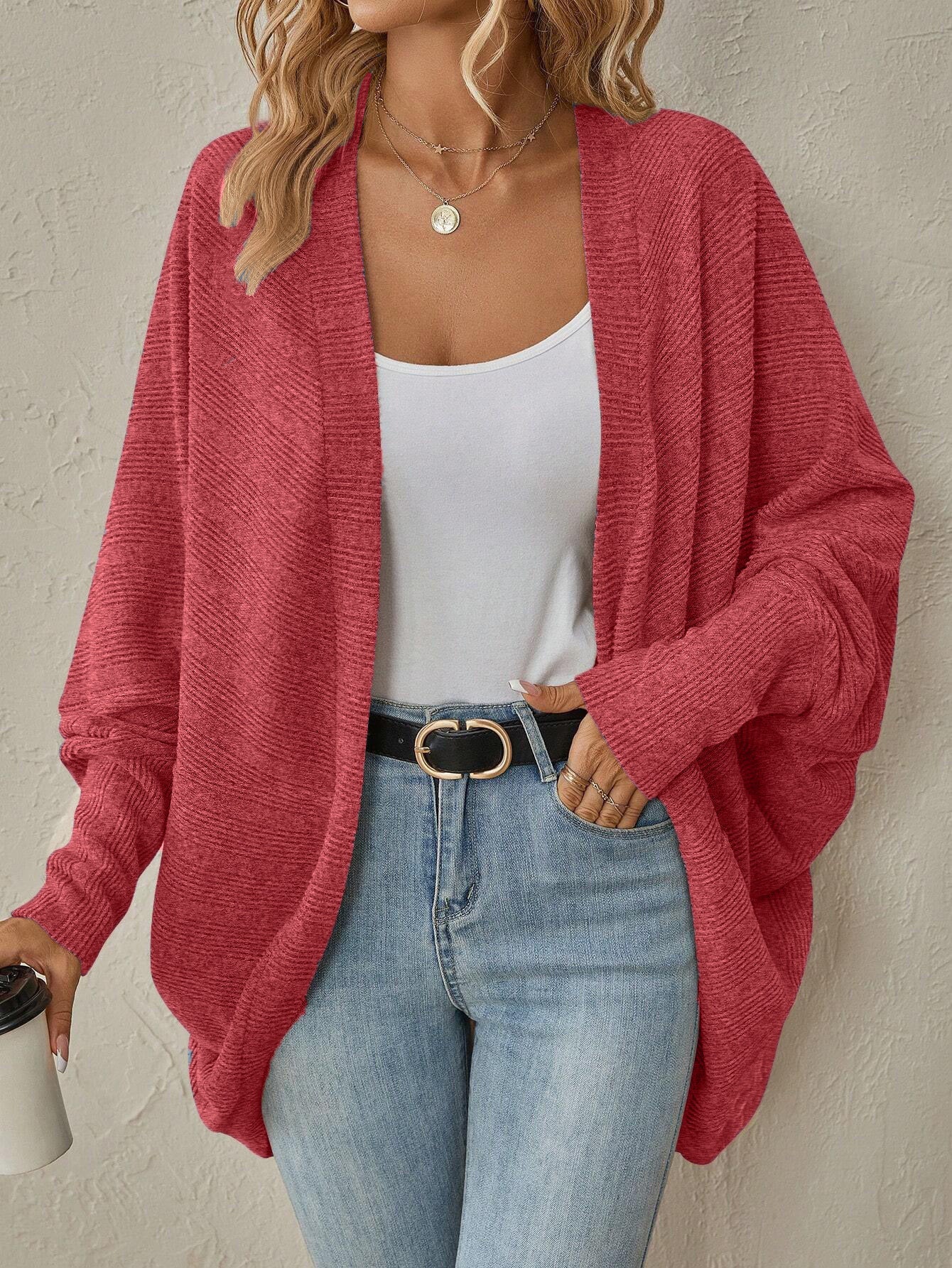 Elegant Women's Knitted Solid Color Mid-length Women's Sweater