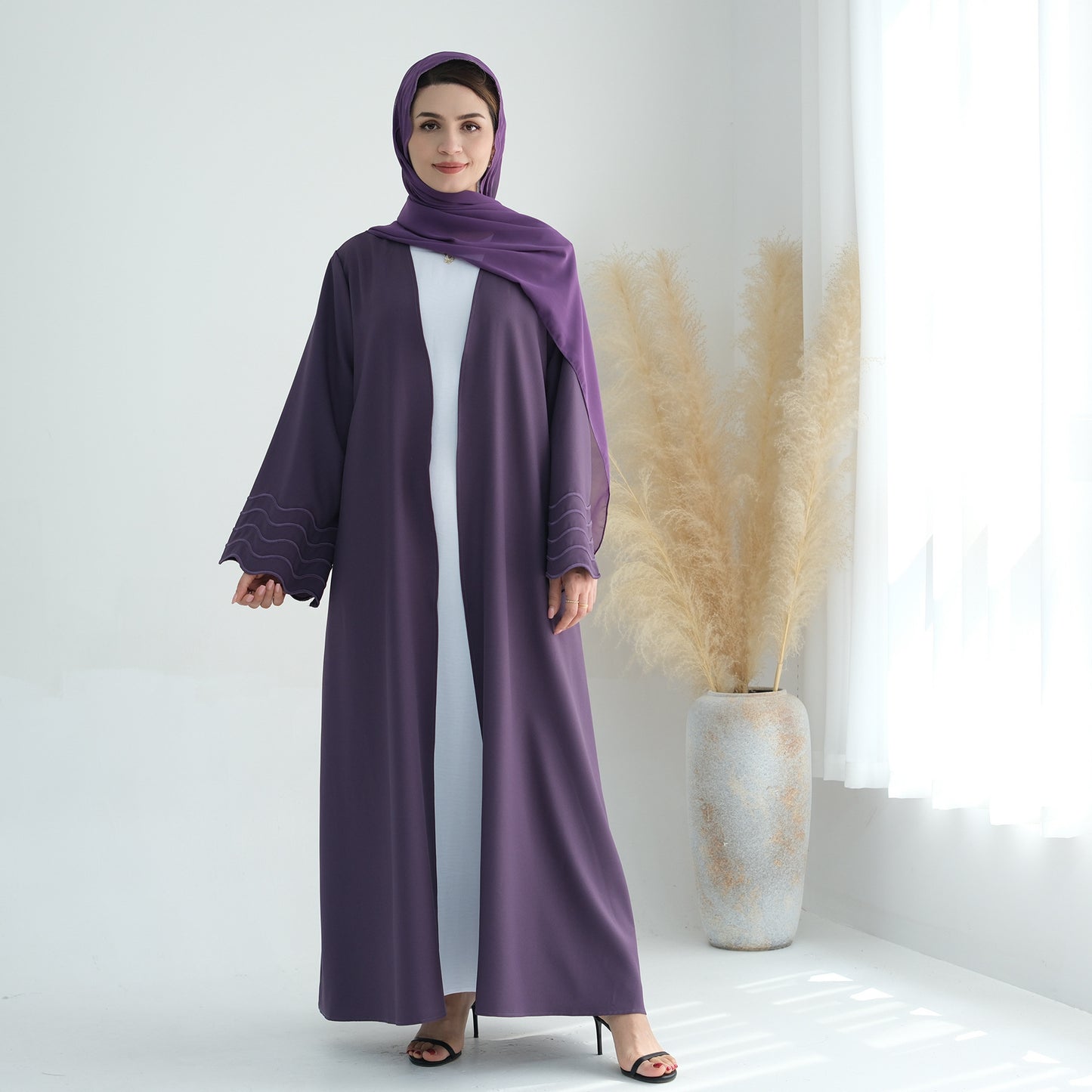 Dress Solid Color Exquisite Embroidered Robe Dresses