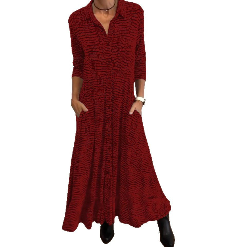 Women's Fashion Printed Long Sleeve Dress Dresses