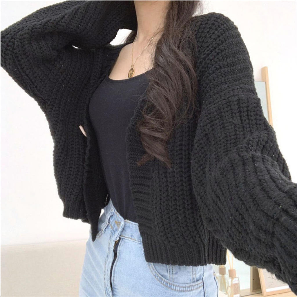 Sweet Cute Preppy Style Loose Outer Wear Long Cardigans