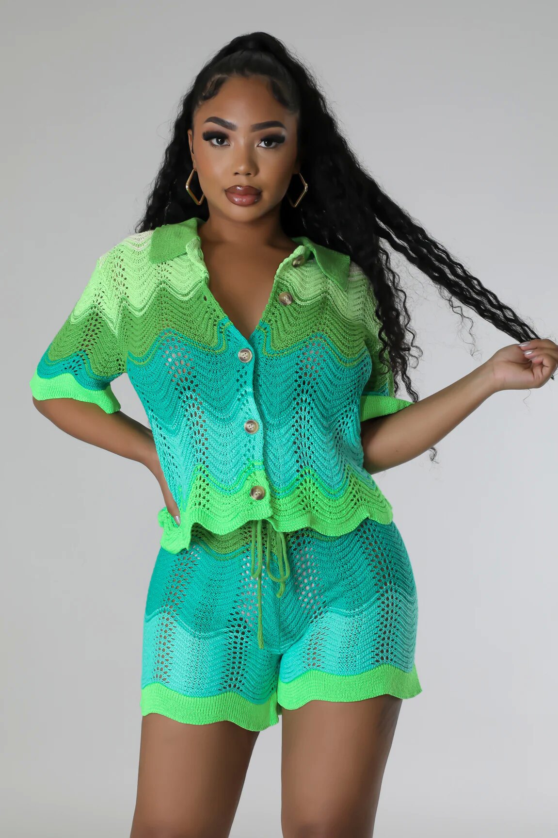 Classic Women's Spring Knitted Short-sleeved Two-piece Fashion Casual Suit