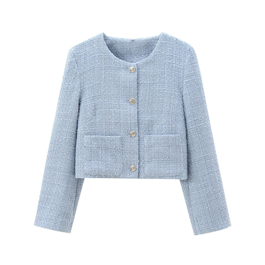 Autumn Woolen Round Neck Outer Wear Coats