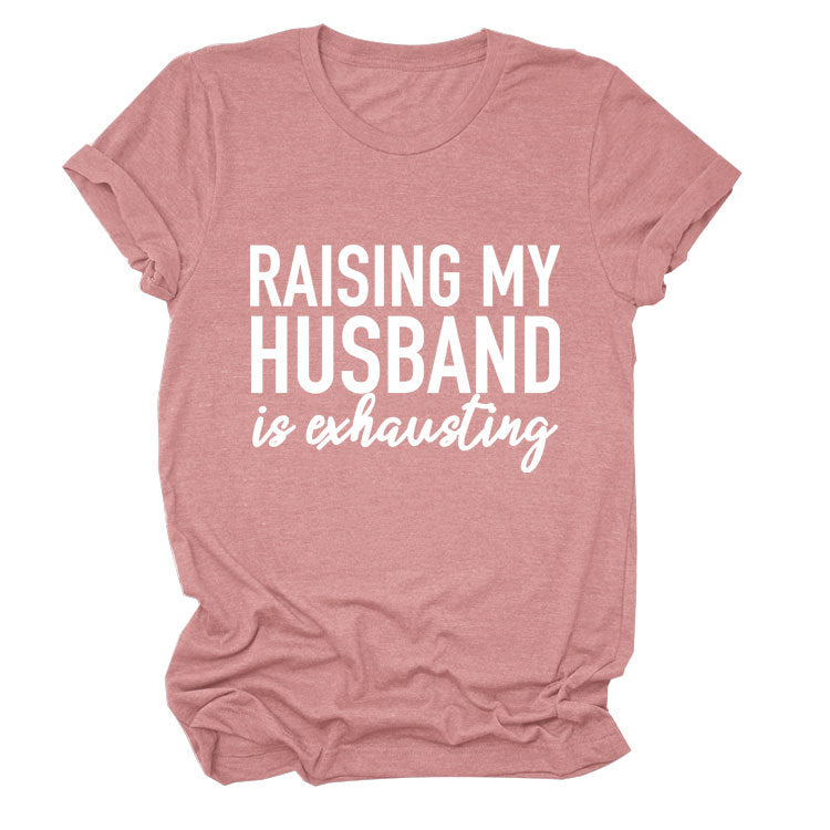 Women's Simple Letter Printed Short-sleeved T-shirt Blouses