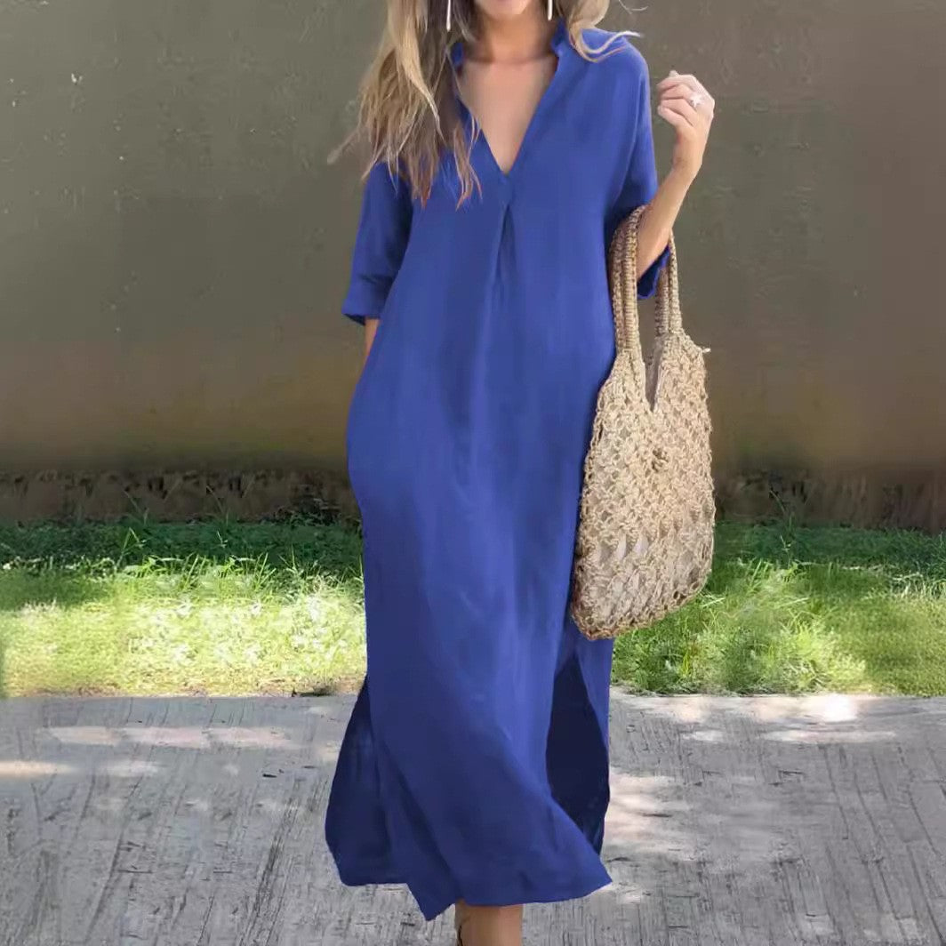 Casual Simple Slits On Both Sides Dress