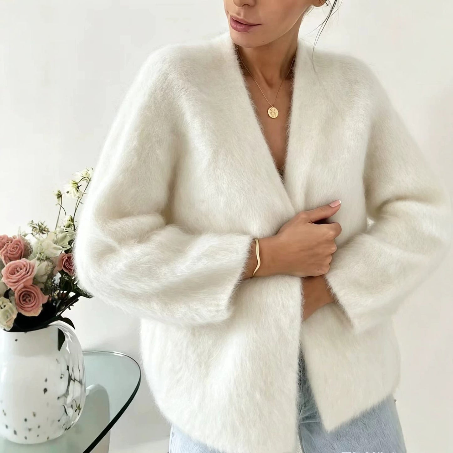 Women's Knitted Solid Color Loose Lazy Style Sweater
