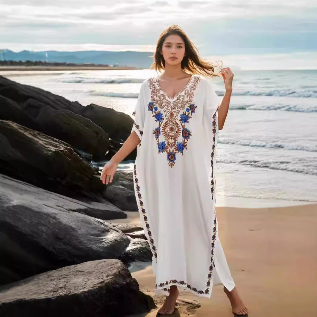 Beach Cover-up Seaside Swimwear Outer Dress Blouses