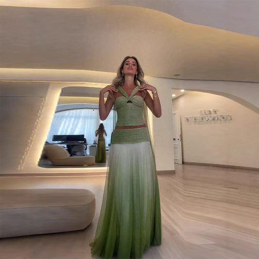 Sexy Halter Hollow Ribbon Exposed Navel Suits