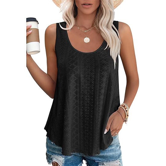 Fashion Round Neck Loose Sleeveless T-shirt Tops