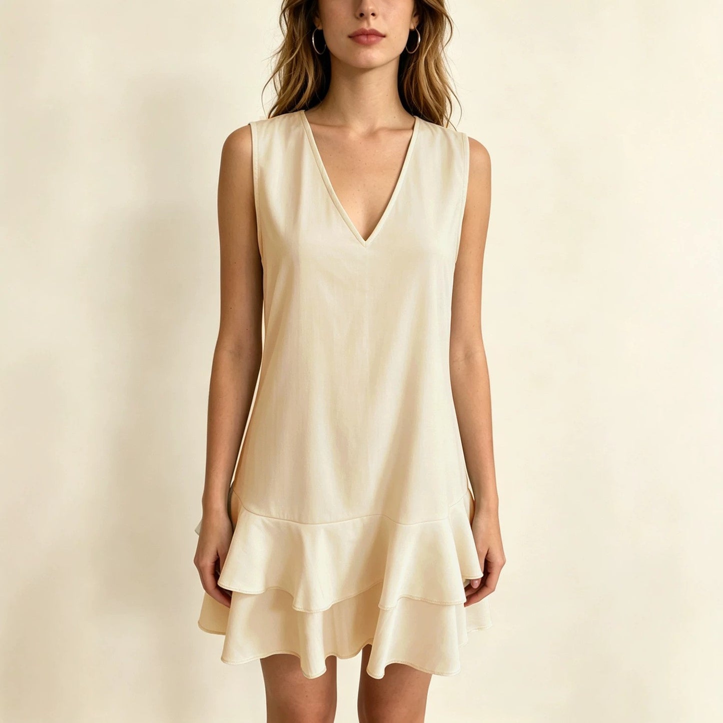 Women's Summer Comfort Casual Sleeveless Ruffled Dress
