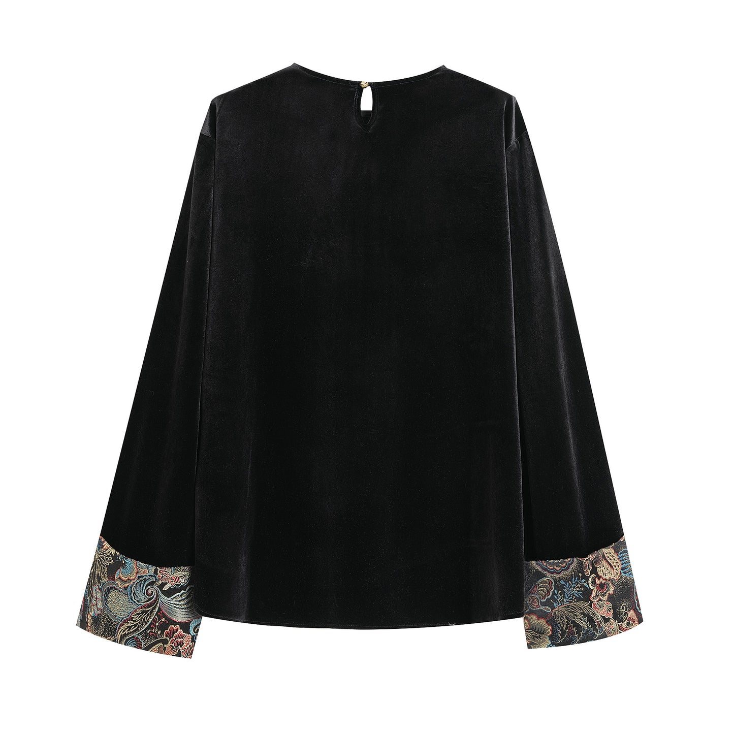 Women's Chinese Style Ethnic Round Neck Veet Blouses