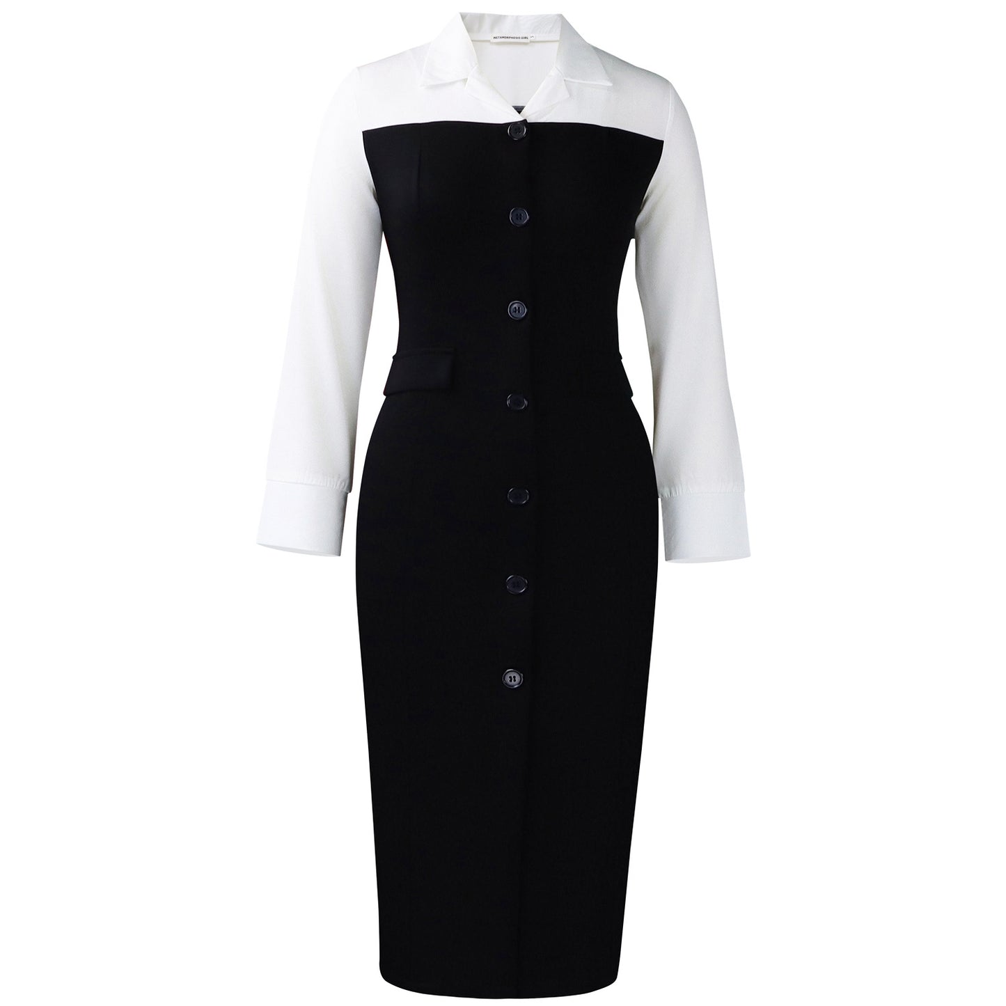 Women's Fashion Business Long Sleeve Collar Stitching Hip Suits