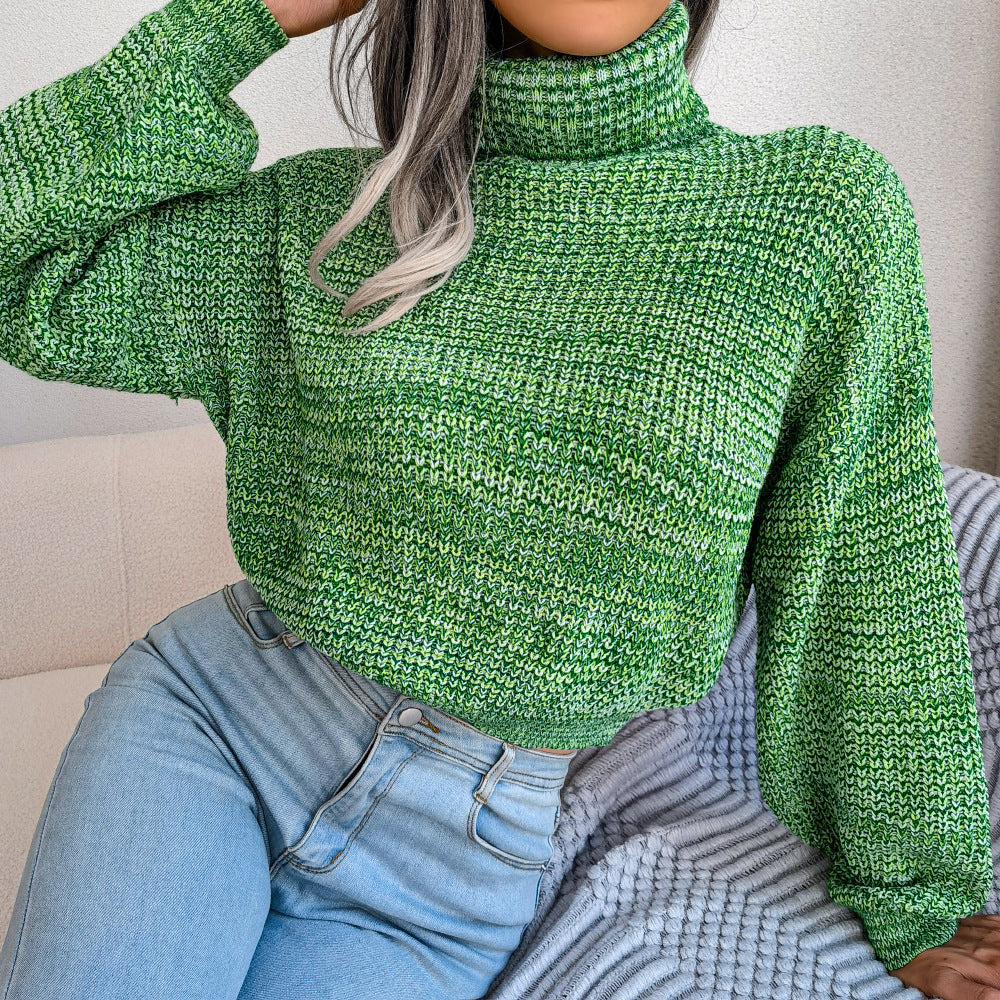 Women's Wind Color Mixing Lantern Long Sleeve Clothing