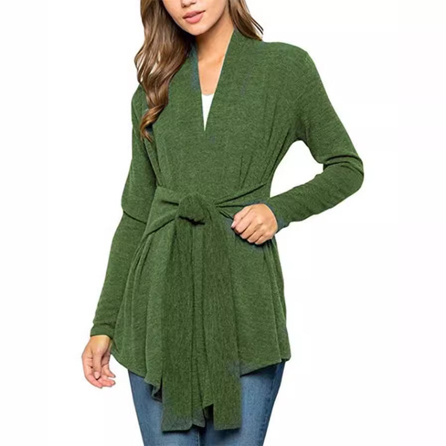 Innovative Graceful Women's Long Sleeve Tied Women's Sweater