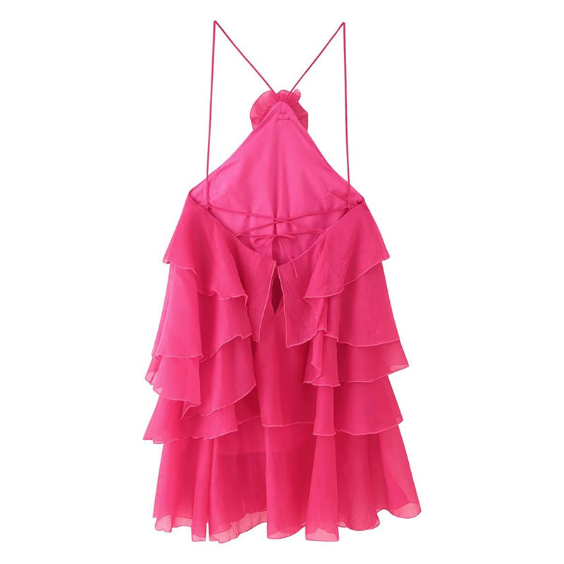 Women's Fashion Sexy Hot Laminated Decoration Ruffled Dresses