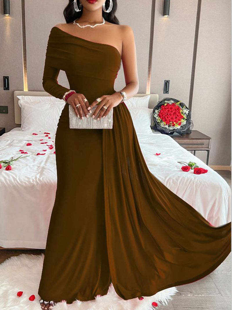 Women's Comfortable Sloping Shoulder Dress Footwear Clothing