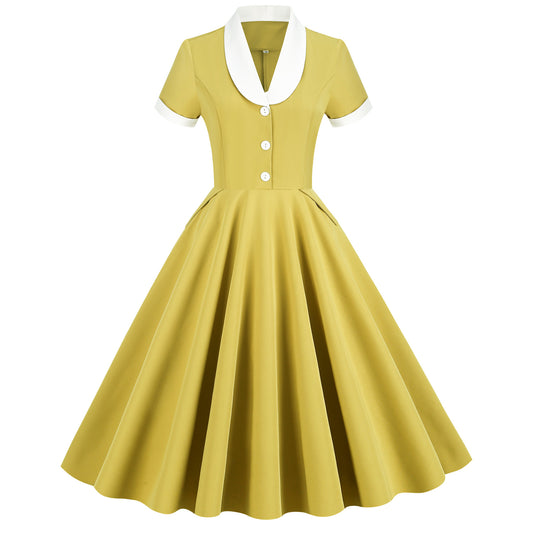 Style Vintage Court Light Dress Contrast Color Understanding Performance Dresses