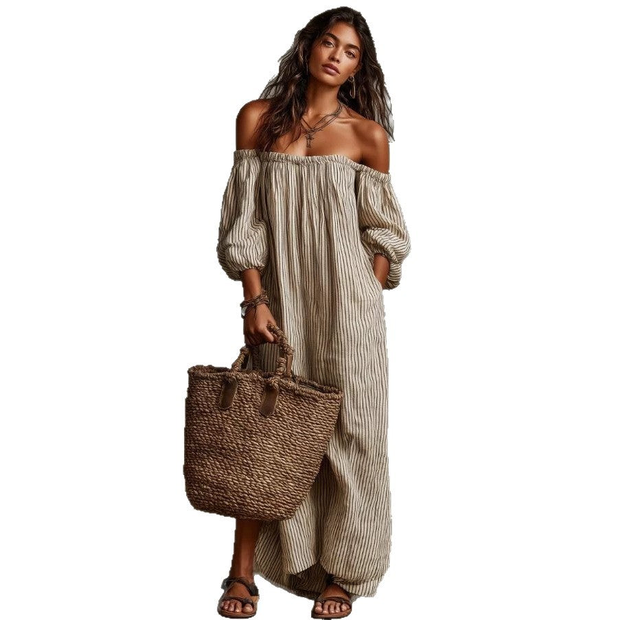 Classic Women's Summer Striped Elegant Casual Dress