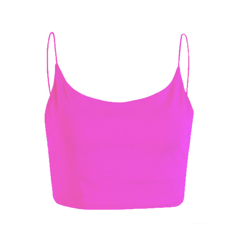 Women's Summer Solid Color Sexy Spaghetti Straps Tops