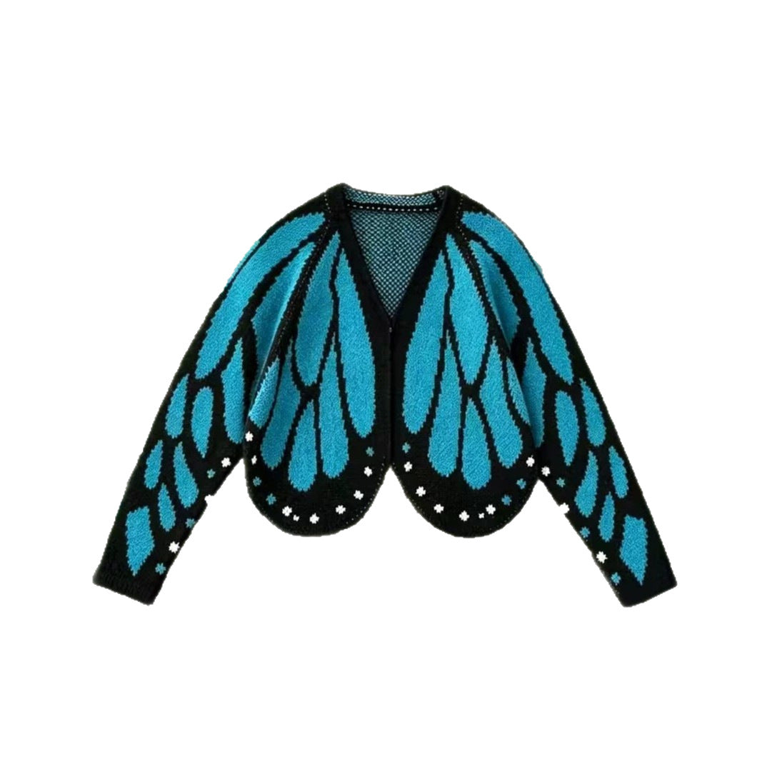 Knitted Batwing Sleeve Emperor Cloak Shawl Contrast Sweater