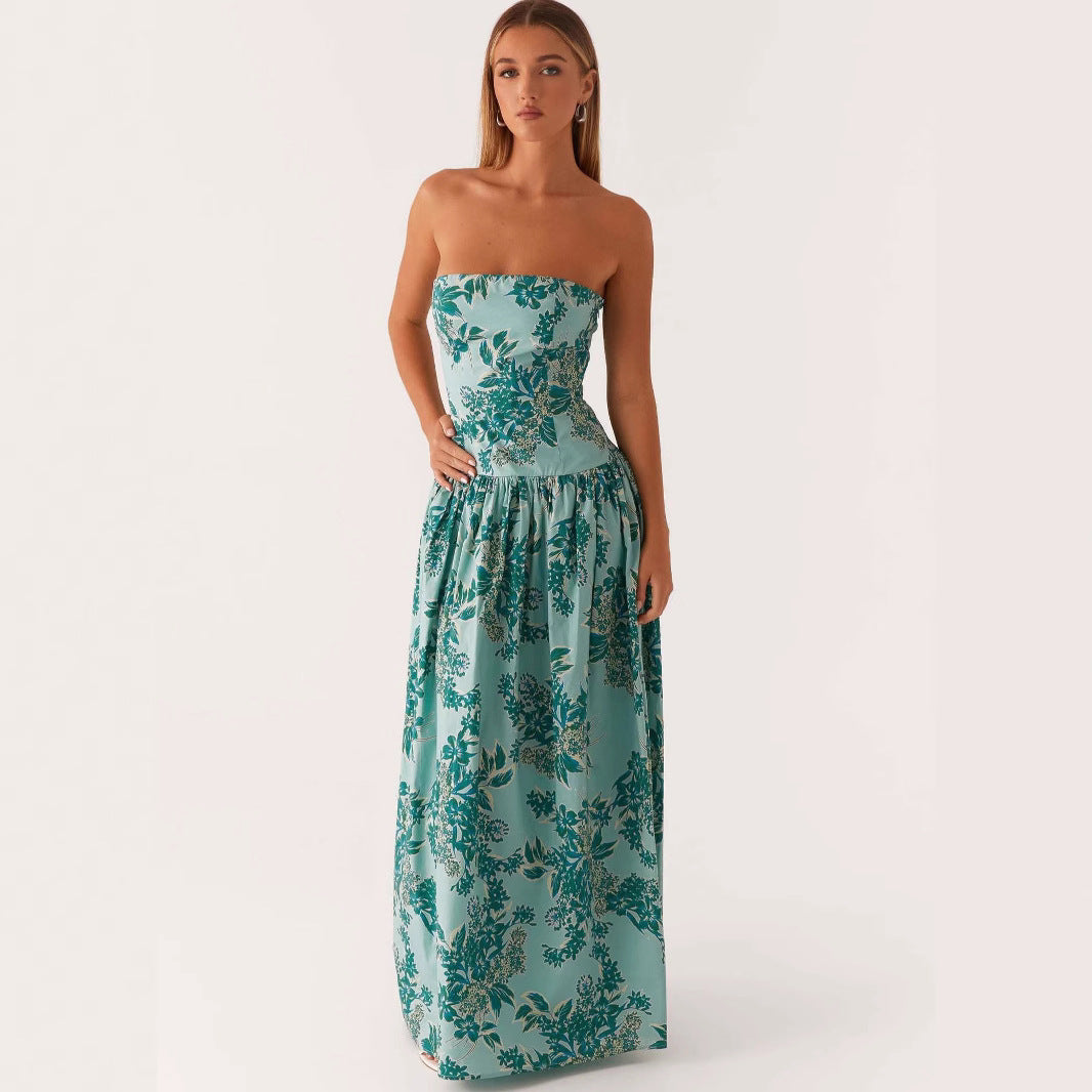 Women's Fashion Hot Printed Sexy Tube Dress