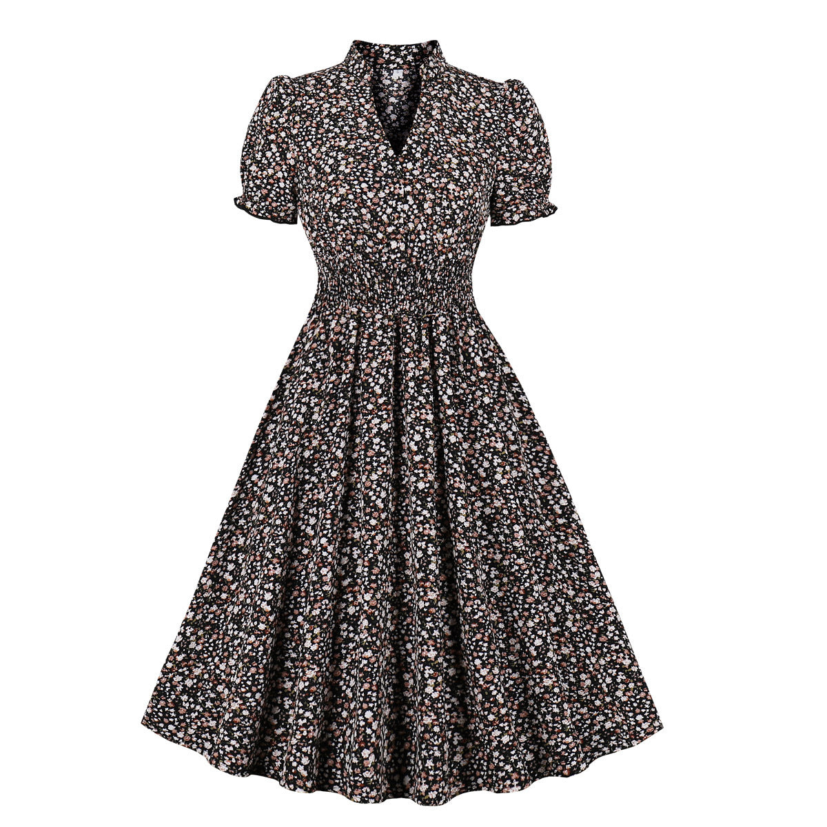 Women's Large Floral Dress Retro Big Swing Dresses