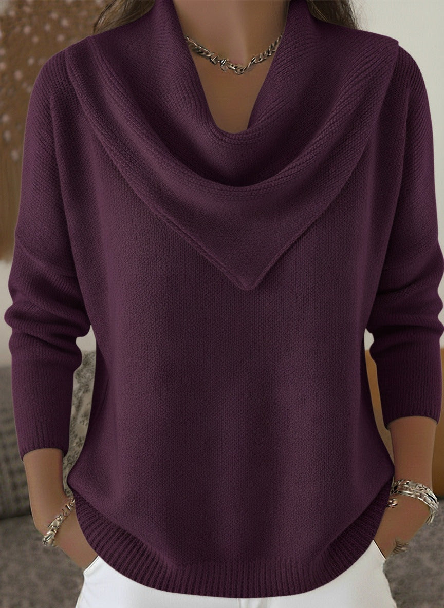 Slouchy Versatile Women's Solid Color Long-sleeved Sweater