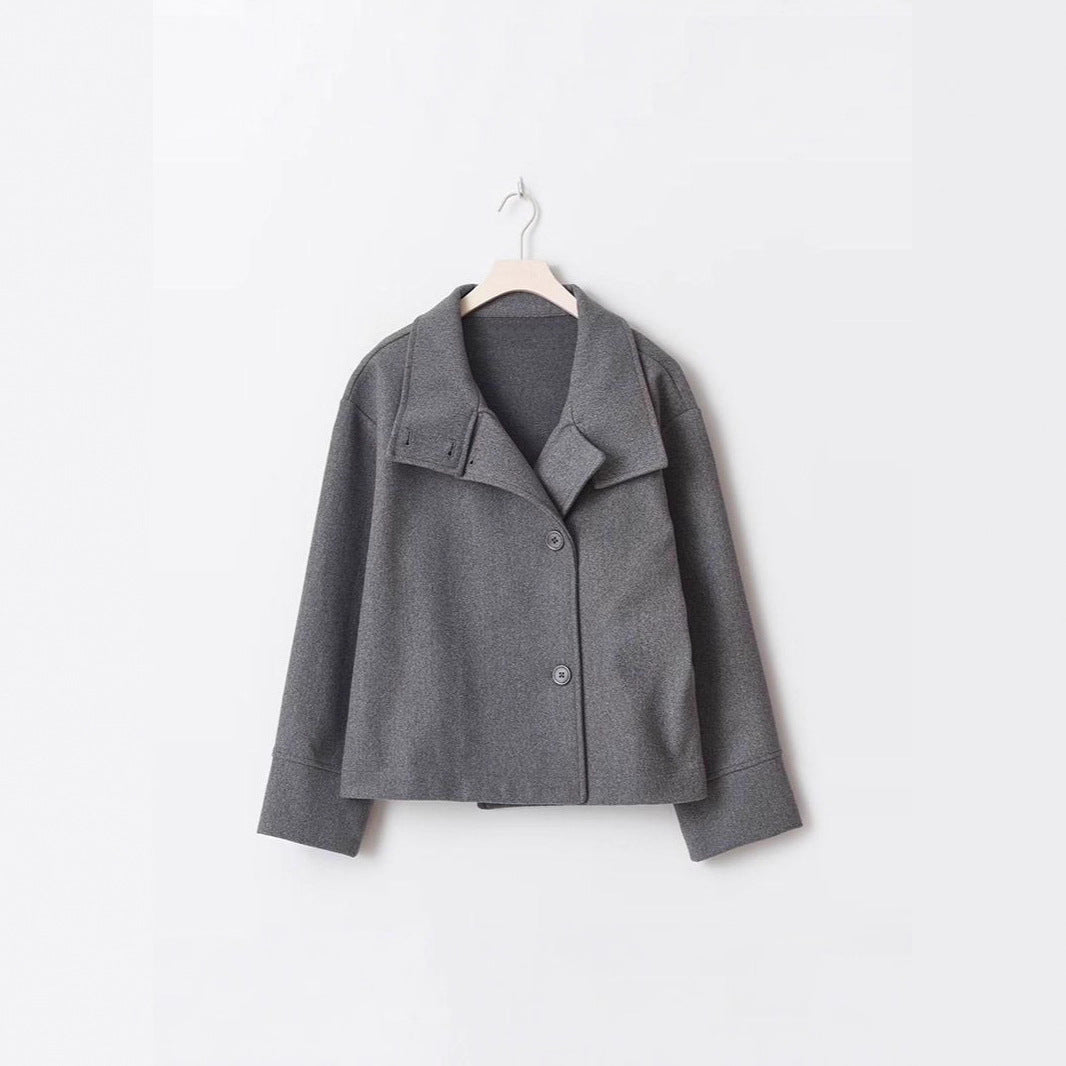 Women's Cool Stand Collar Breasted Woolen Coats