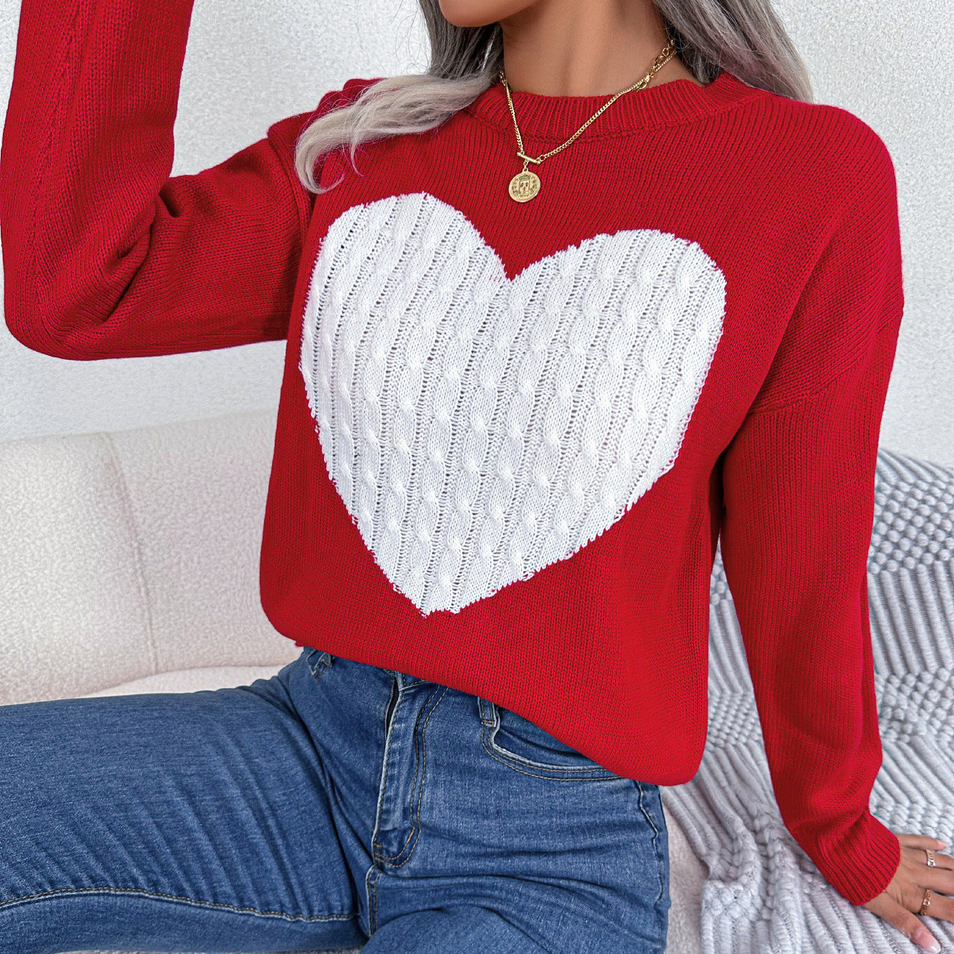 Women's Love Long Sleeve Pullover For Valentine's Sweater